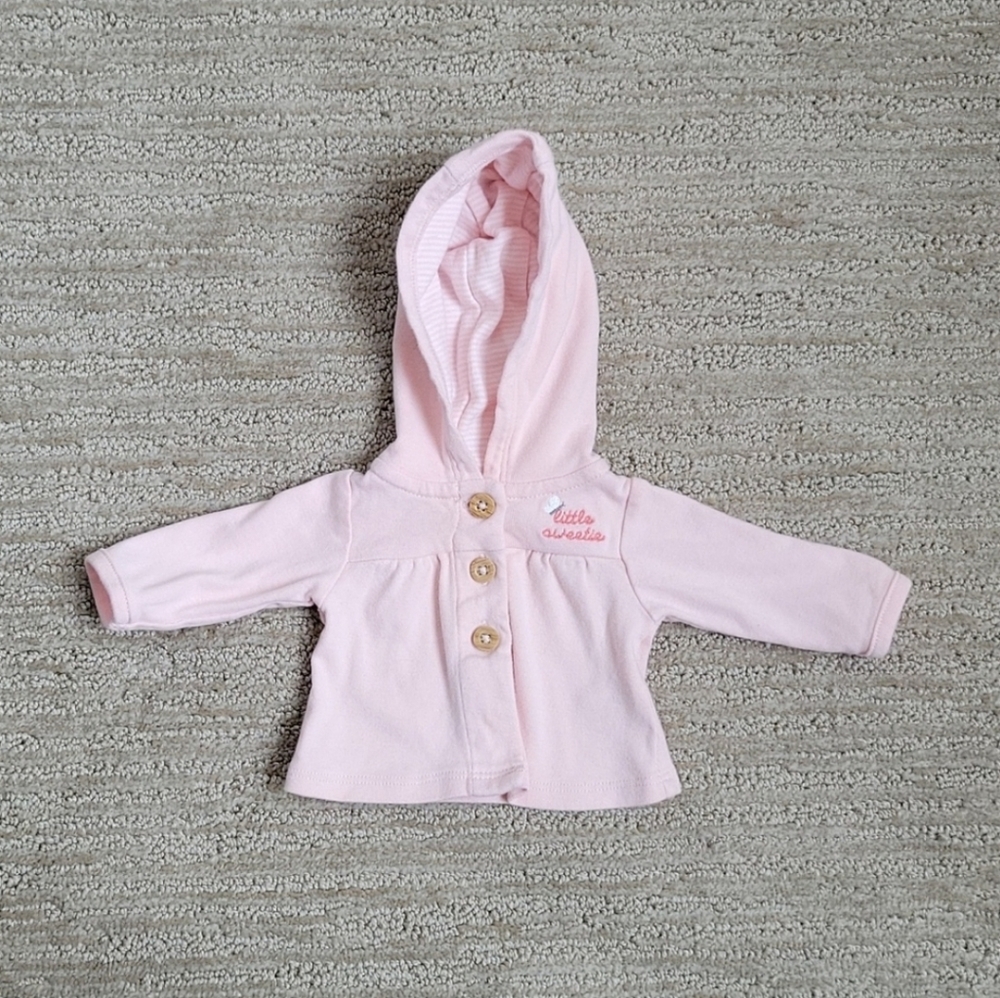 Carter's Little Sweetie Butterfly Button Up Long Sleeve Hoodie Size Preemie